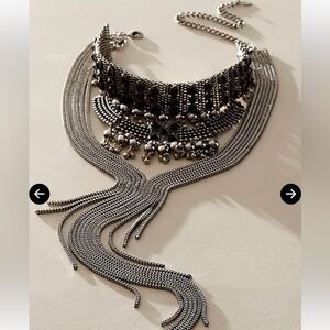 Free People Sadie Necklace in silver onyx